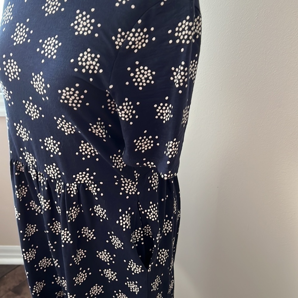 Boden l Printed Blue And White Dress With Pockets - Picture 3 of 7